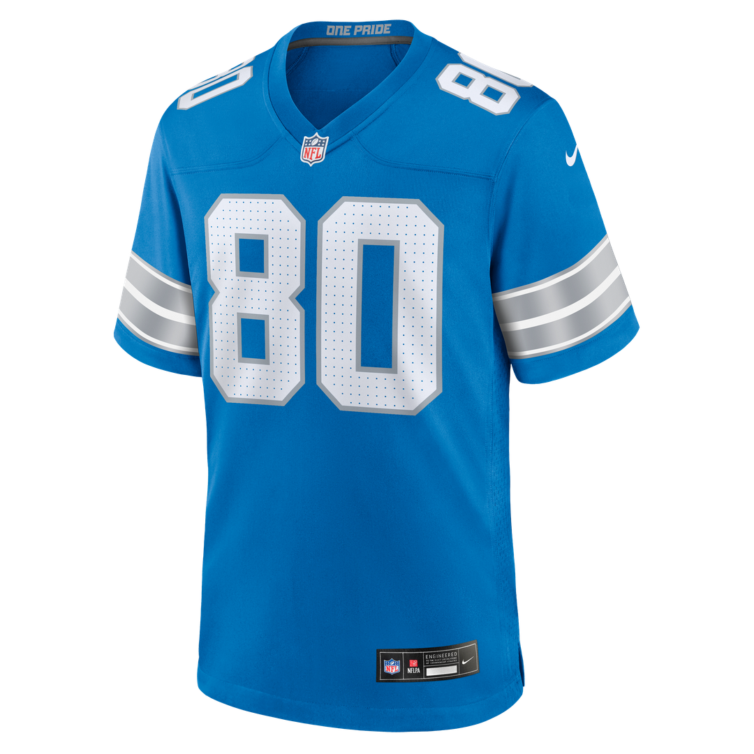 Men's Detroit Lions Malik Cunningham Nike  Blue Team Game Jersey