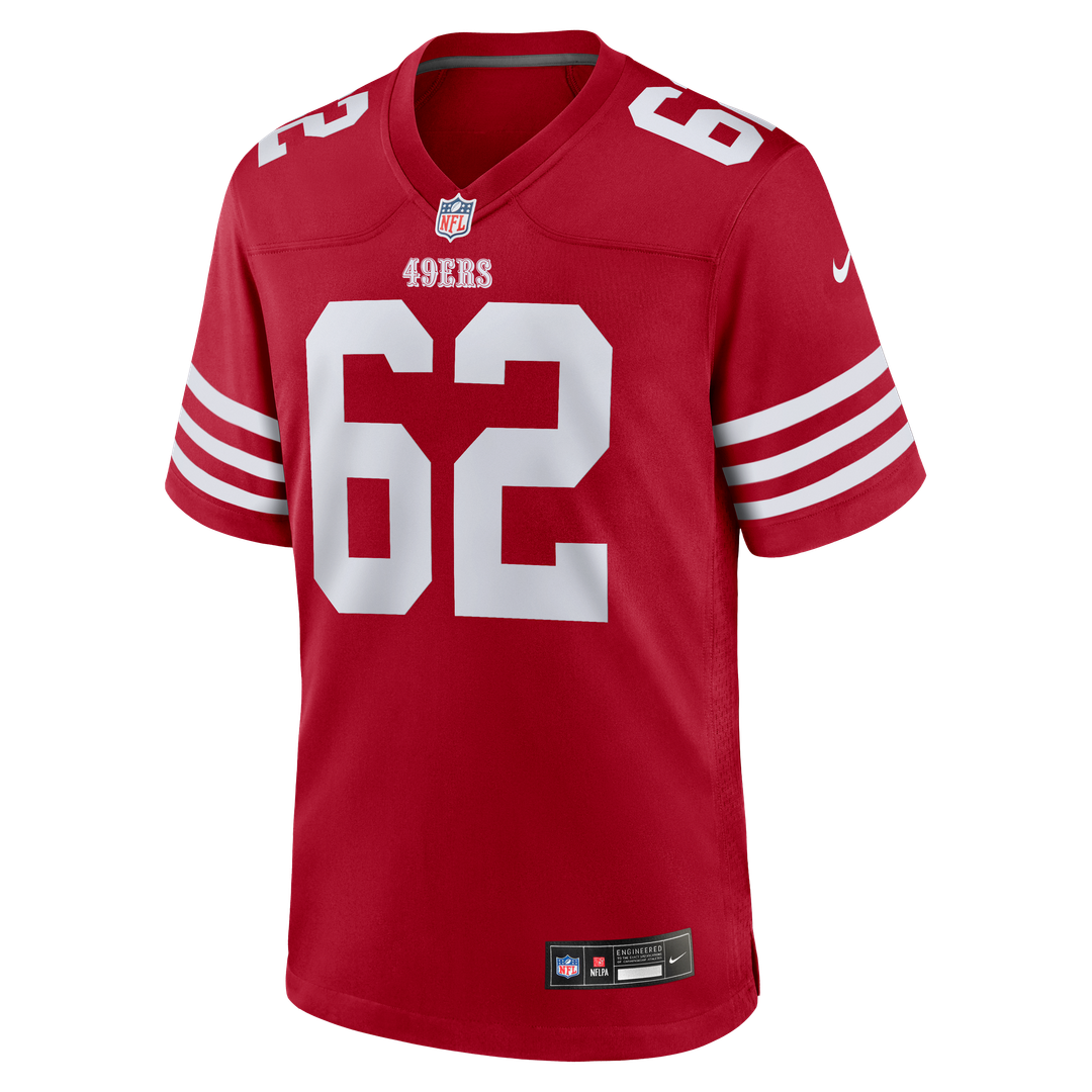 Men's San Francisco 49ers Austen Pleasants Nike  Scarlet Team Game Jersey