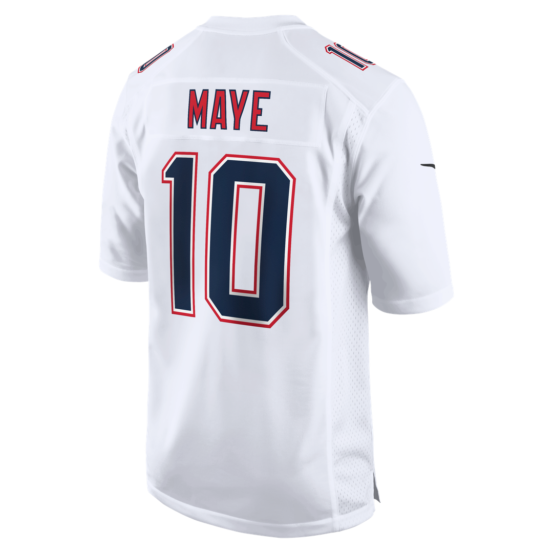 Men's New England Patriots Drake Maye Nike Tundra White Game Jersey