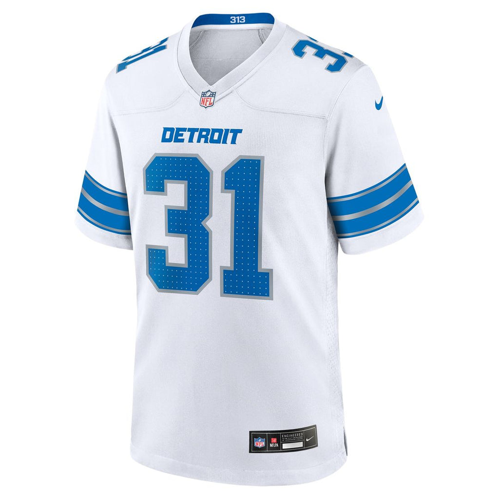 Men's Detroit Lions Kerby Joseph Nike  White Game Jersey
