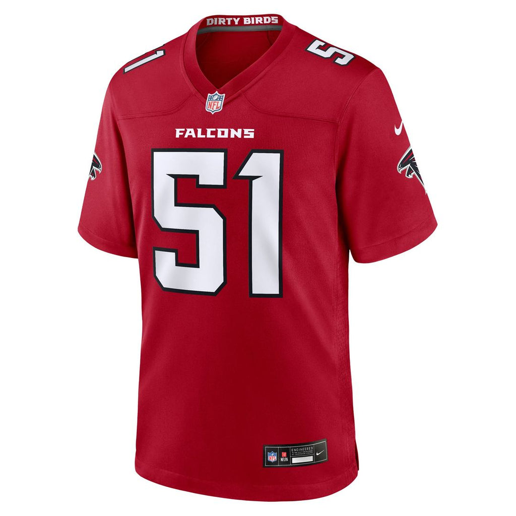 Men's Atlanta Falcons Jared Ivey Nike Red Team Game Jersey