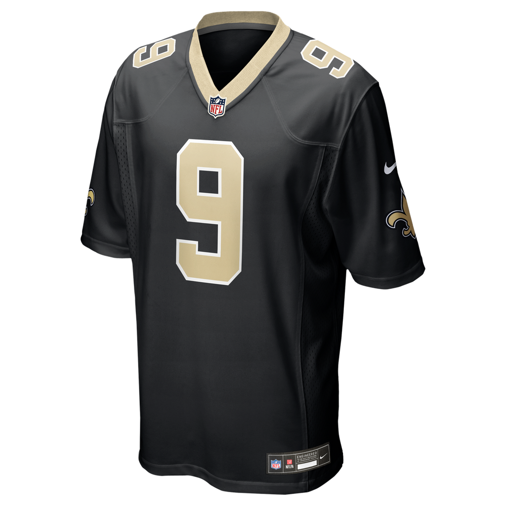 Men's New Orleans Saints Drew Brees Nike  Black Team Game Jersey