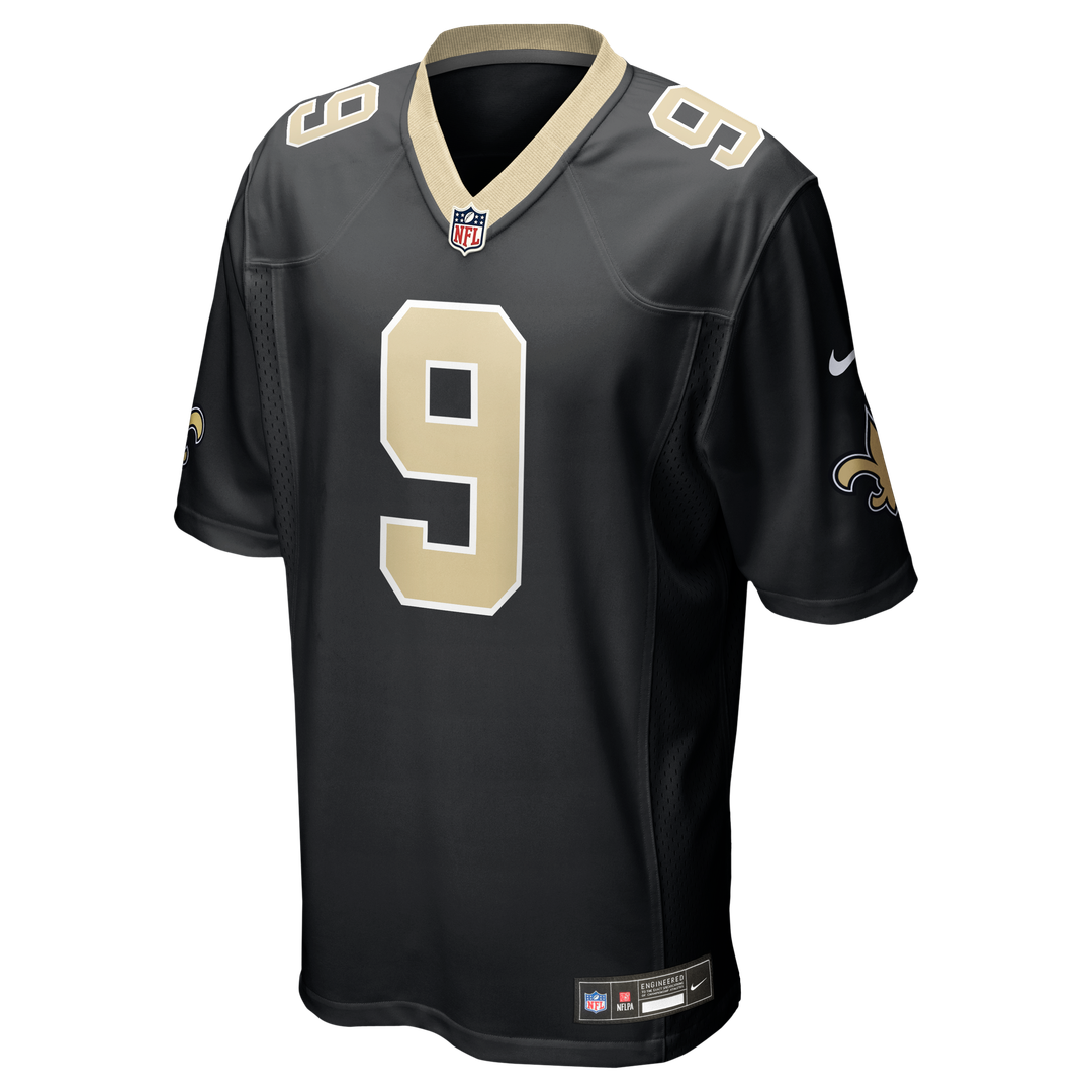 Men's New Orleans Saints Drew Brees Nike  Black Team Game Jersey