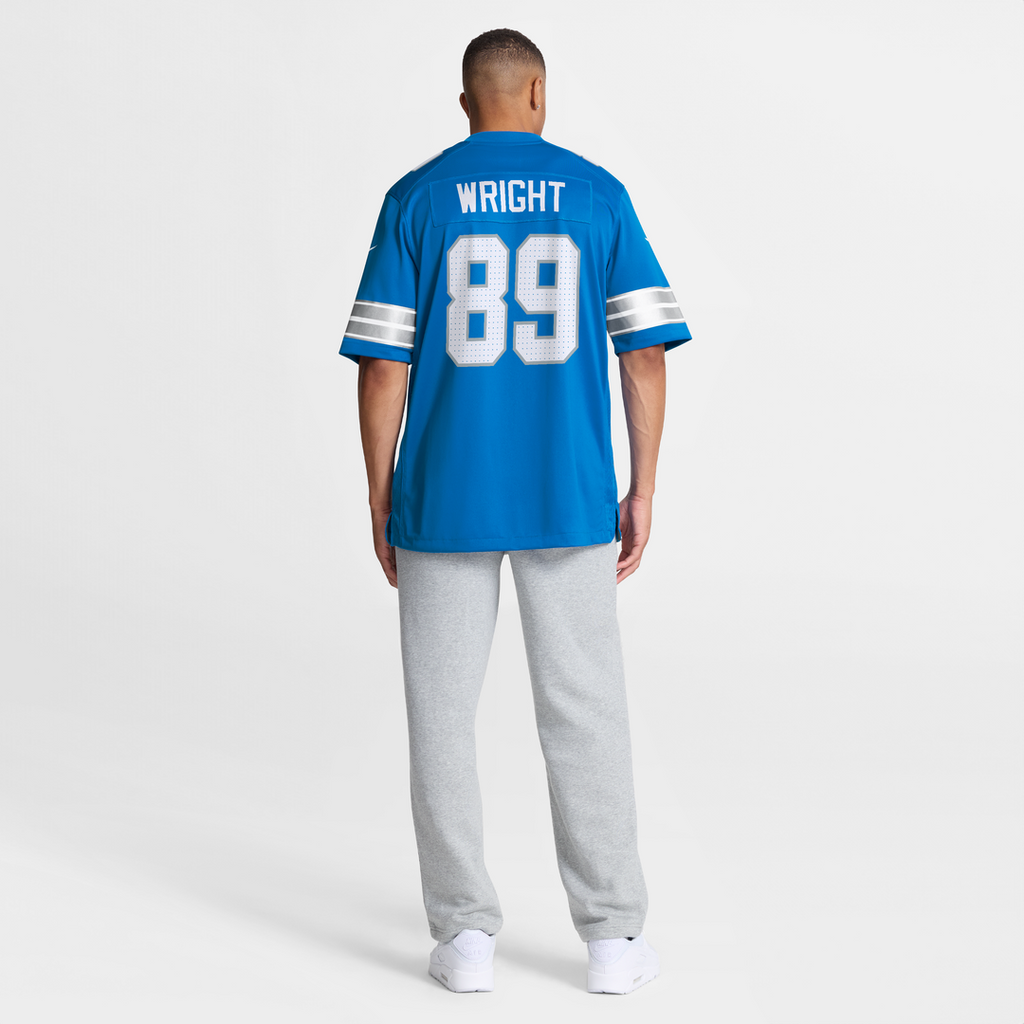 Men's Detroit Lions Brock Wright Nike  Blue Team Game Jersey