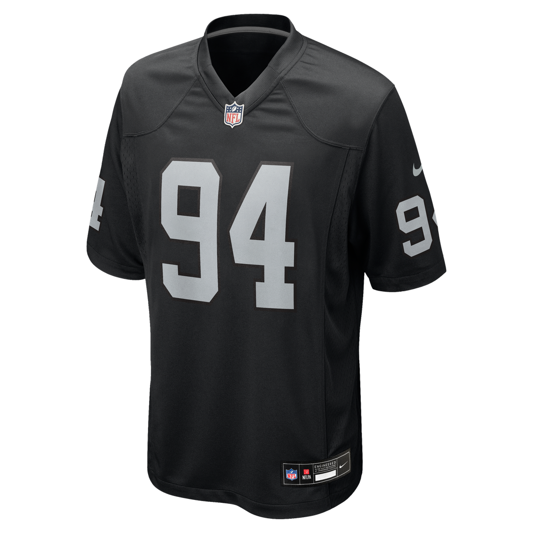 Men's Las Vegas Raiders Christian Wilkins Nike  Black Team Game Jersey