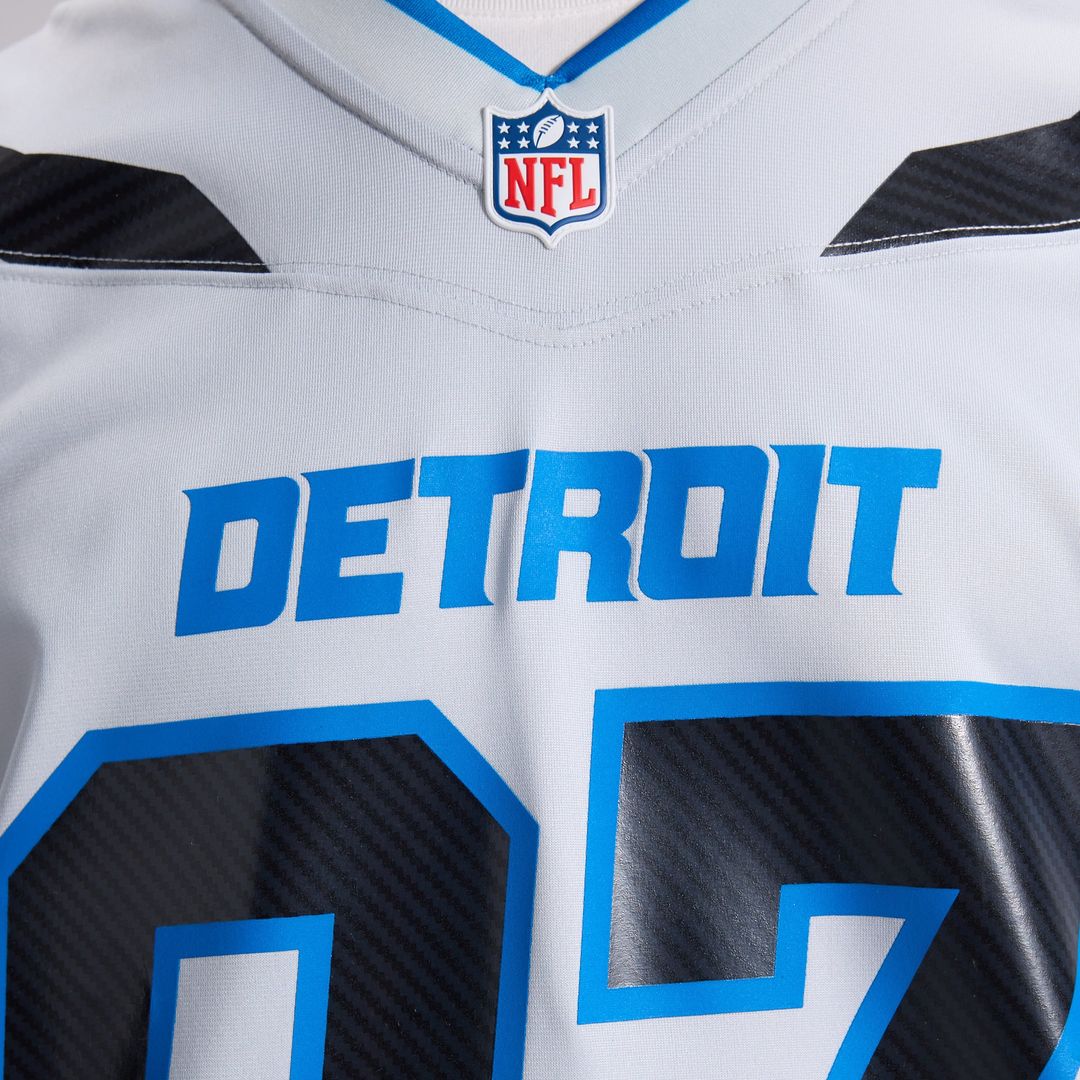 Men's Detroit Lions Aidan Hutchinson Nike Silver 2026 Rivalries Collection Game Jersey