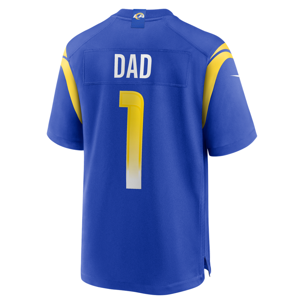 Men's Los Angeles Rams Number 1 Dad Nike Royal Game Jersey