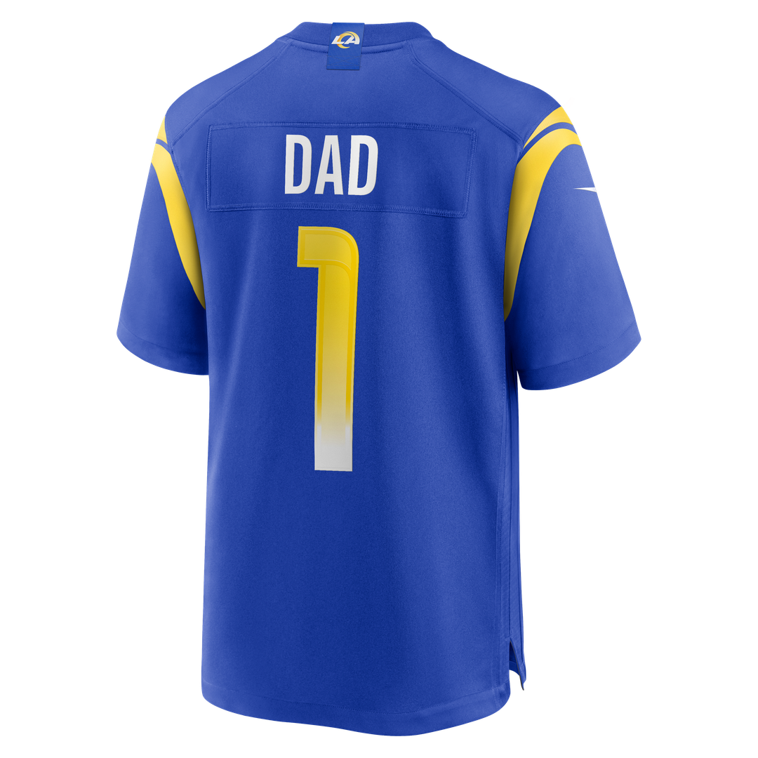 Men's Los Angeles Rams Number 1 Dad Nike Royal Game Jersey