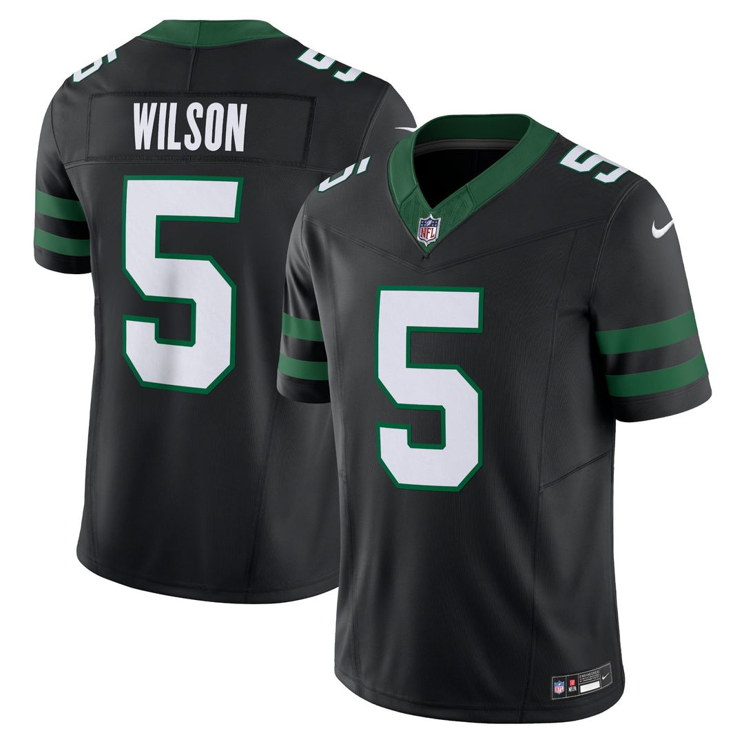 Men's New York Jets Garrett Wilson Nike Legacy White Vapor F.U.S.E. Limited Jersey