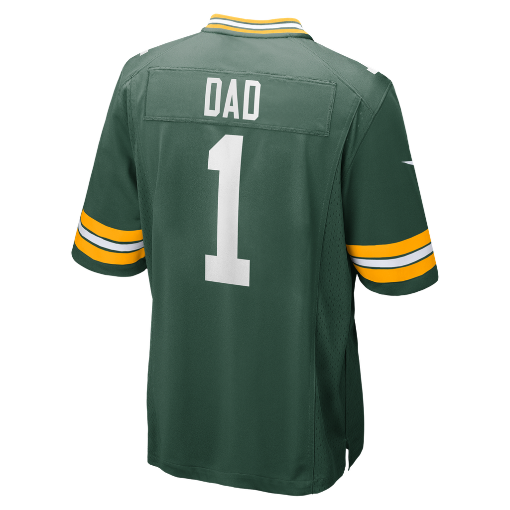 Men's Green Bay Packers Number 1 Dad Nike Green Game Jersey
