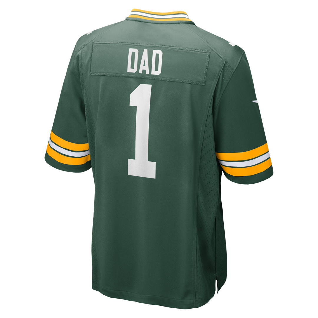 Men's Green Bay Packers Number 1 Dad Nike Green Game Jersey