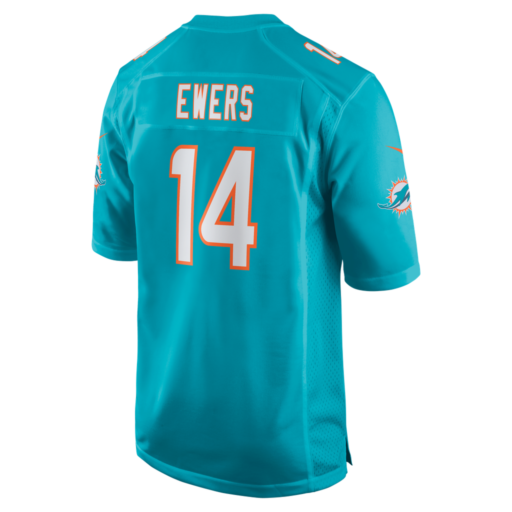 Men's Miami Dolphins Quinn Ewers Nike  Aqua Team Game Jersey