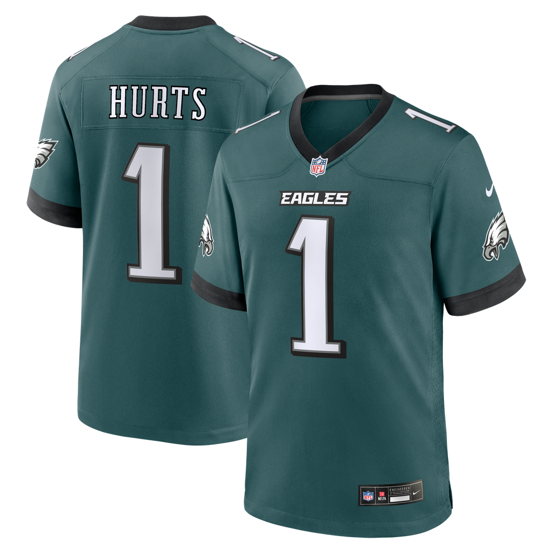 Men's Philadelphia Eagles Jalen Hurts Nike  Midnight Green Team Game Jersey