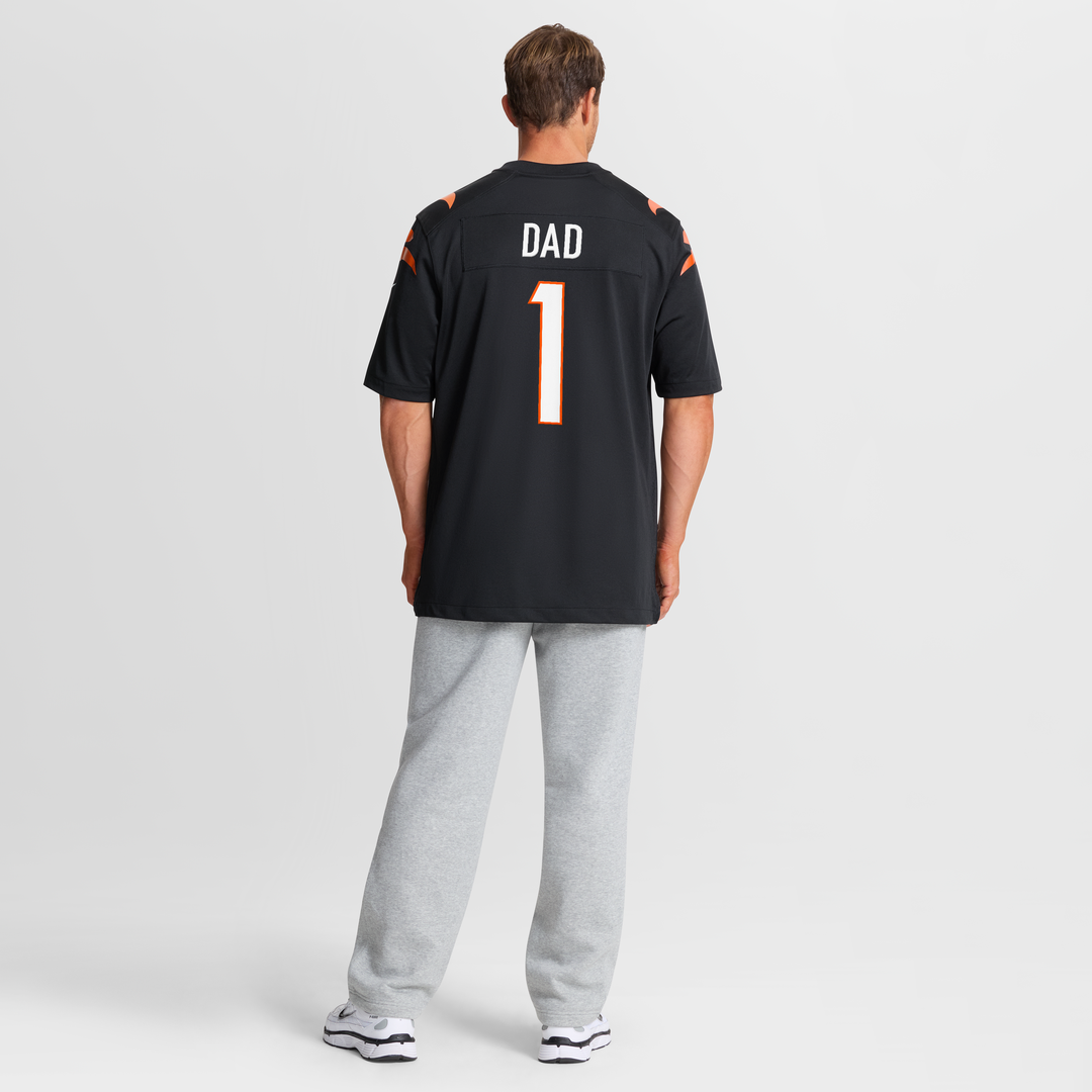 Men's Cincinnati Bengals Number 1 Dad Nike Black Game Jersey