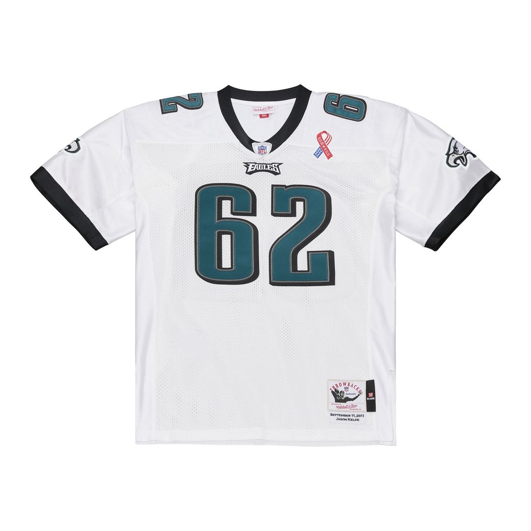 Men's Philadelphia Eagles Jason Kelce Mitchell & Ness White 2011 Authentic Throwback Jersey