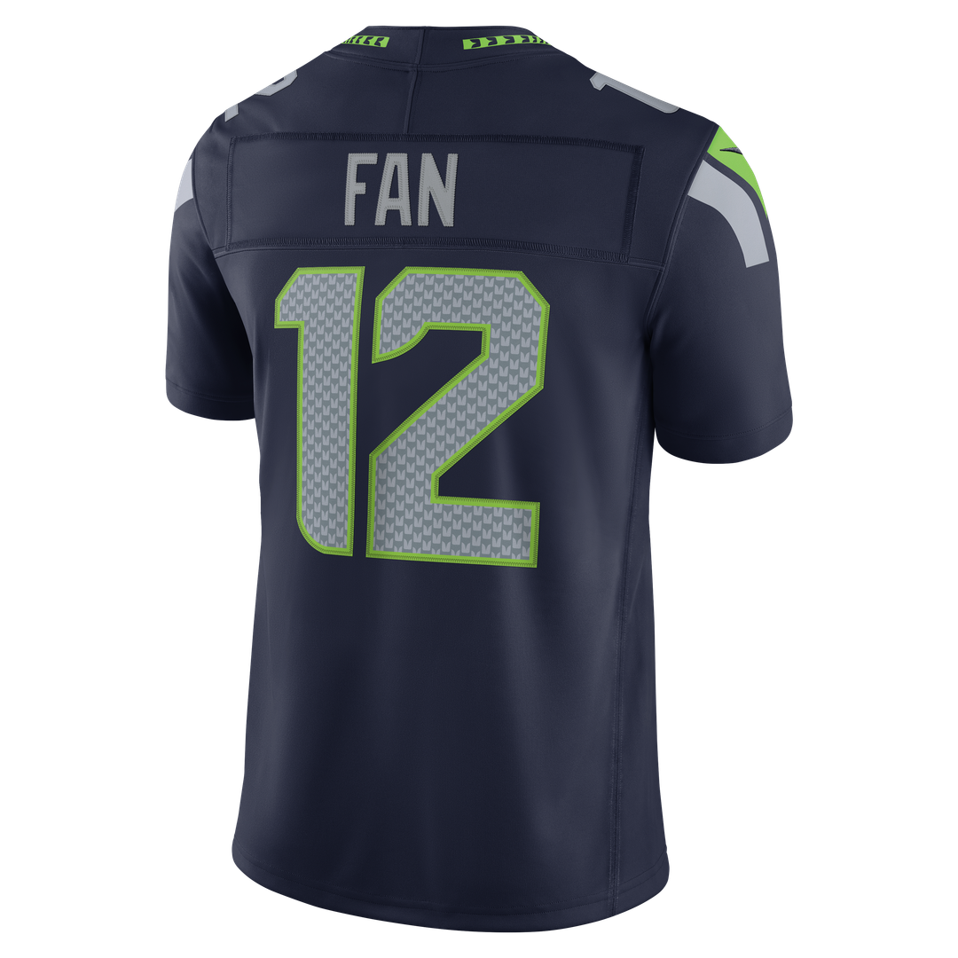 Men's Seattle Seahawks 12s Nike Royal Alternate Vapor F.U.S.E. Stitched Limited Jersey