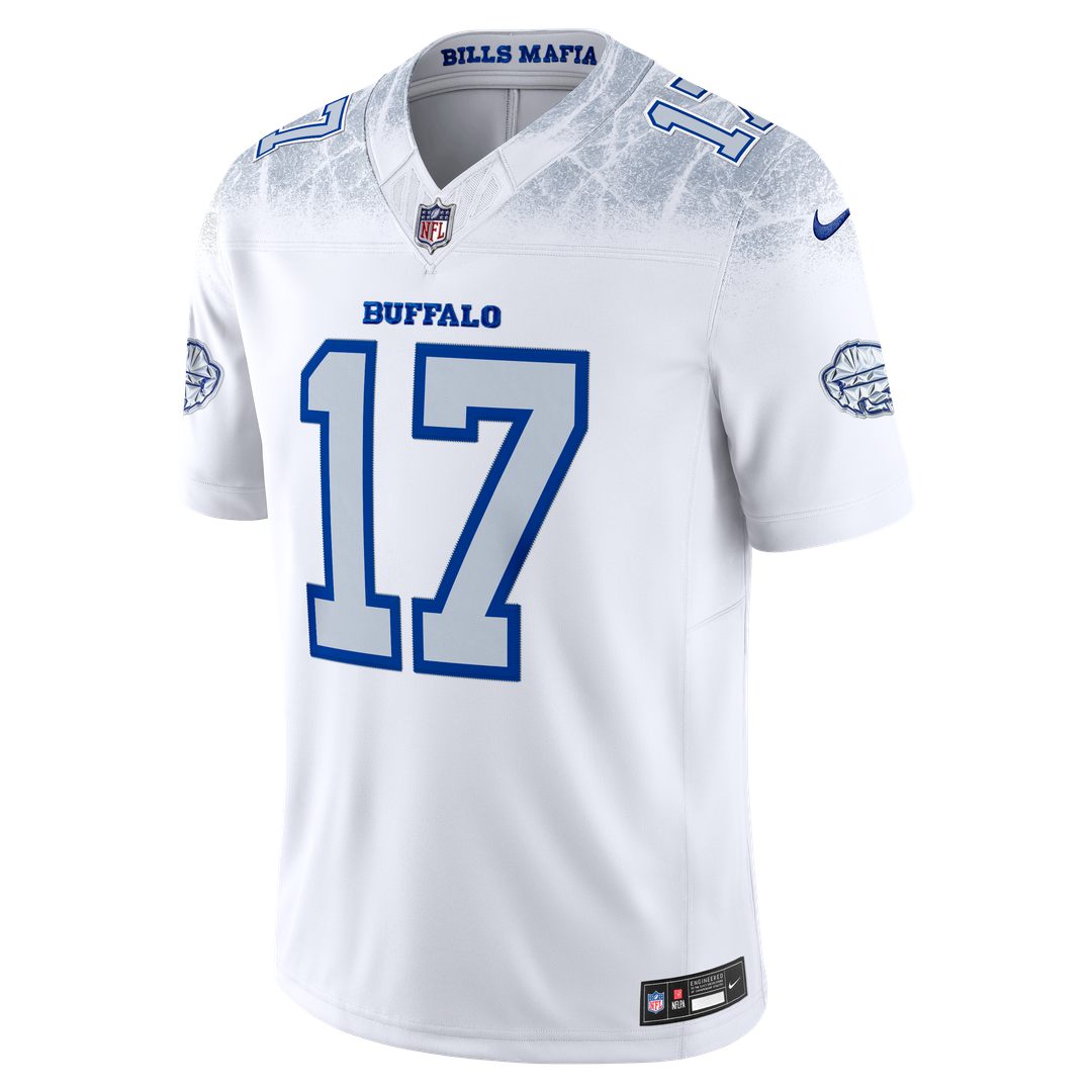 Men's Buffalo Bills Josh Allen Nike White Rivalries Collection Stitched Limited Jersey