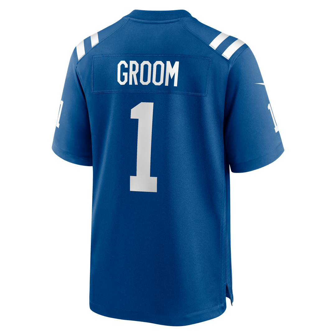 Men's Indianapolis Colts Number 1 Groom Nike Royal Game Jersey