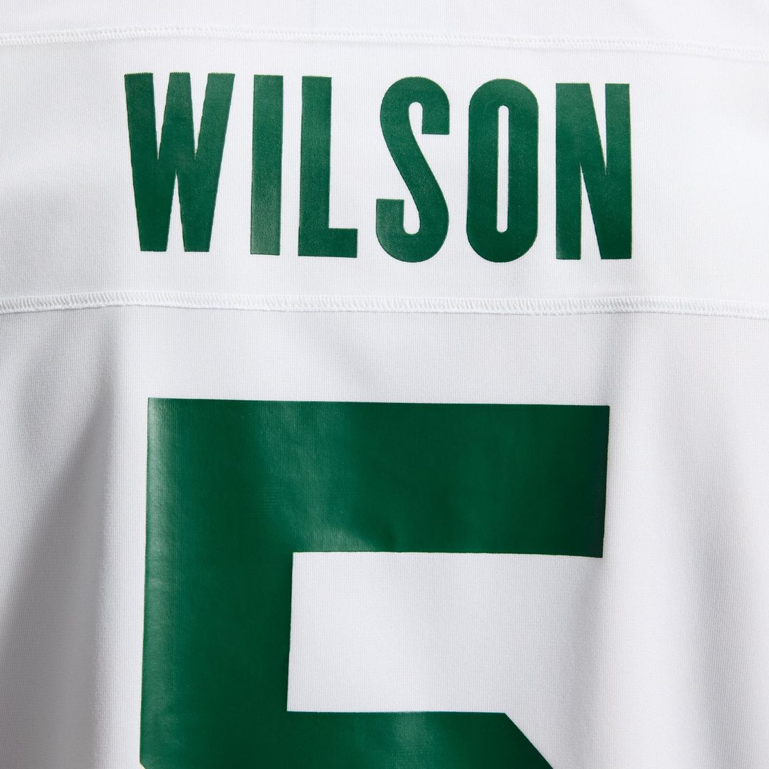 Men's New York Jets Garrett Wilson Nike Legacy Green Game Jersey
