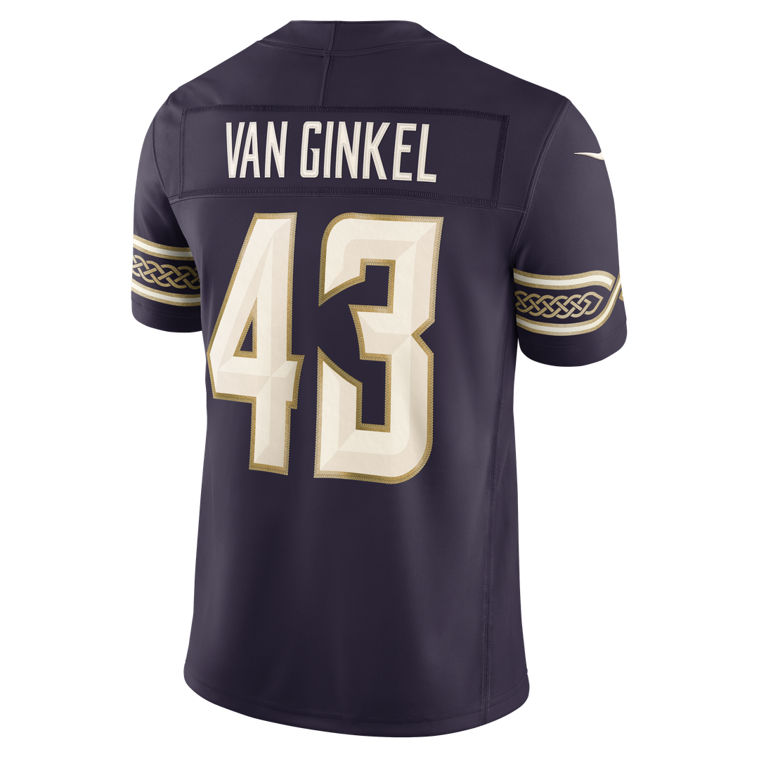 Men's Minnesota Vikings Andrew Van Ginkel Nike Purple 2026 Rivalries Collection Stitched Limited Jersey