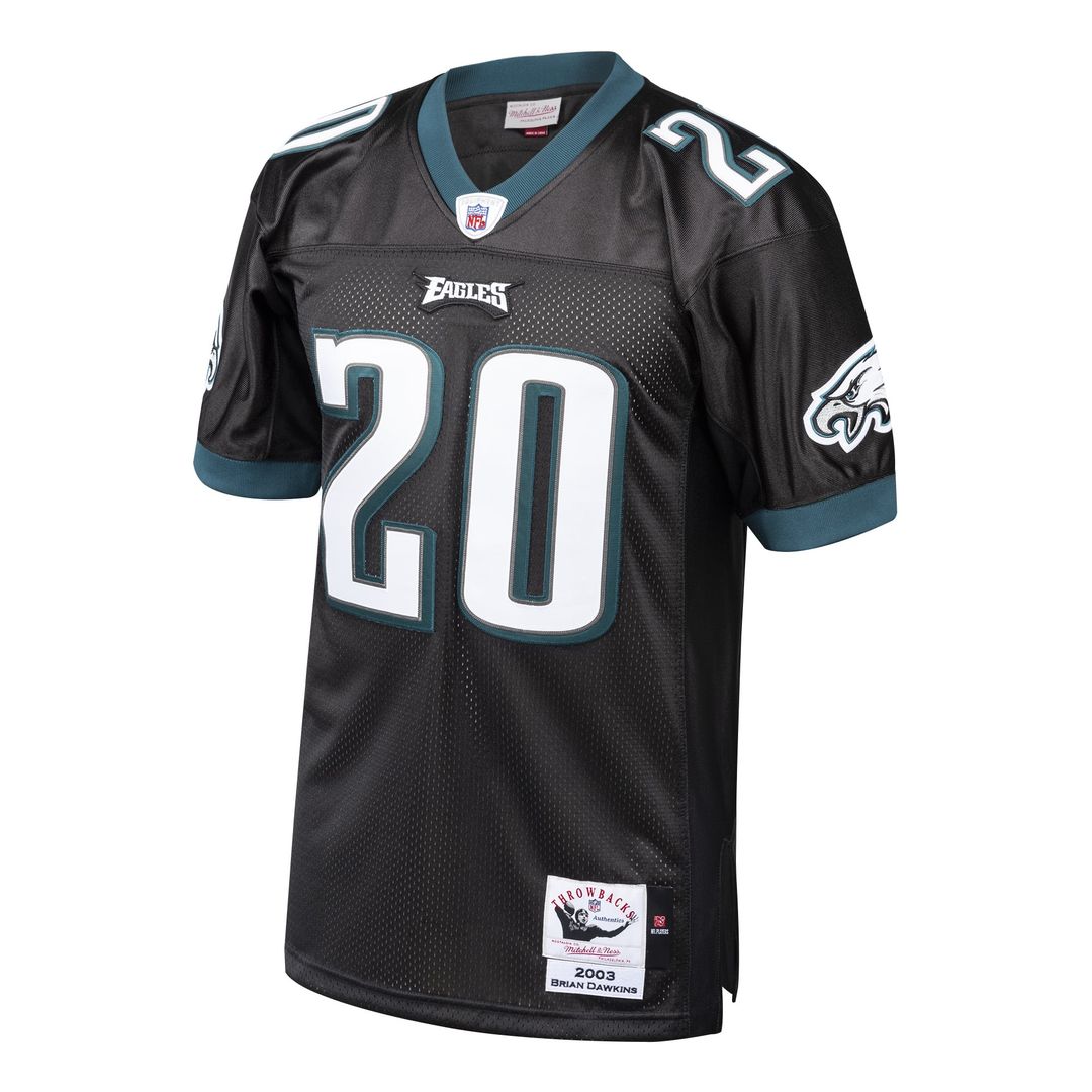 Men's Philadelphia Eagles 2003 Brian Dawkins Mitchell & Ness Black Authentic Throwback Retired Player Jersey