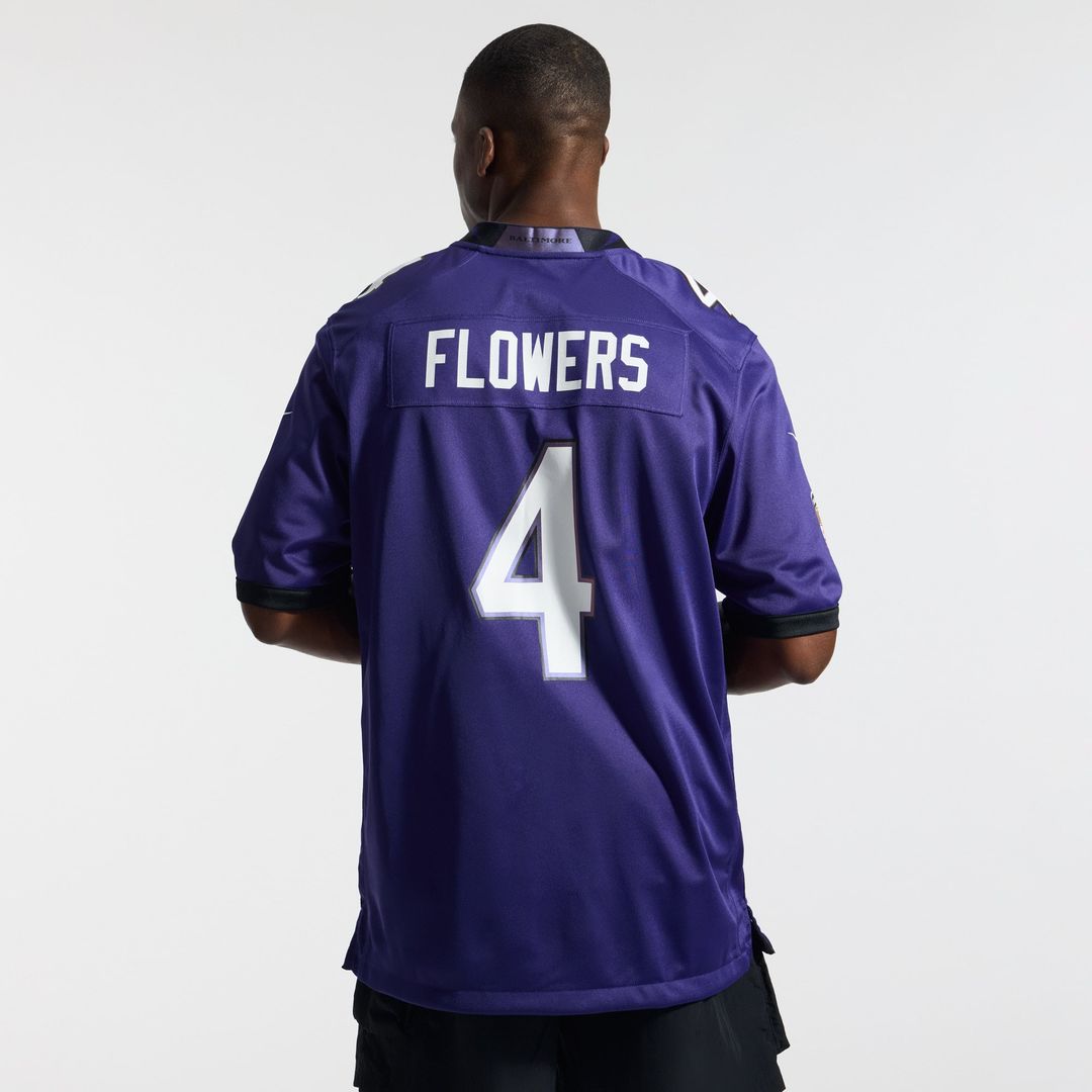 Men's Baltimore Ravens Zay Flowers Nike Purple Team Game Jersey
