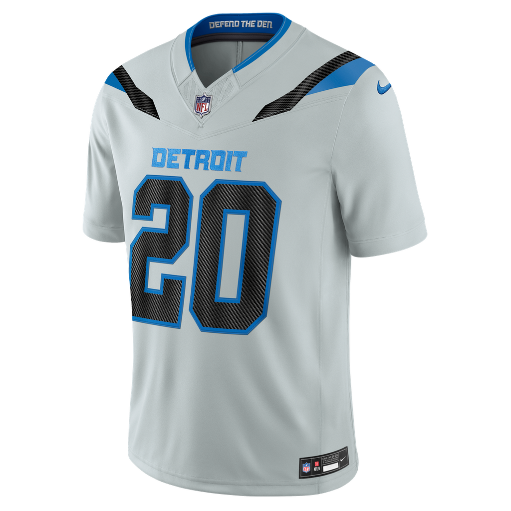 Men's Detroit Lions Barry Sanders Nike Silver 2026 Rivalries Collection Stitched Limited Jersey