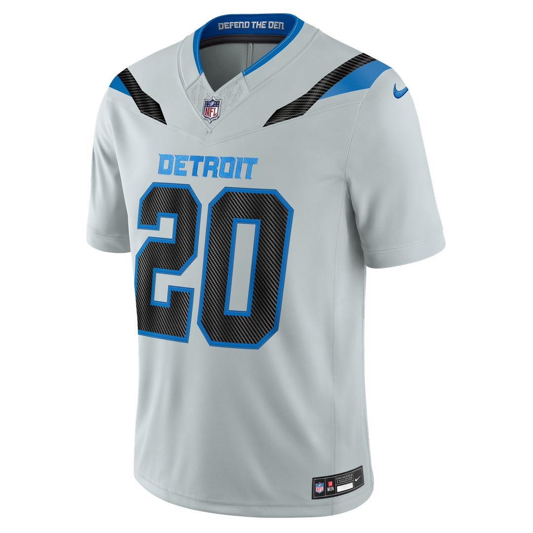 Men's Detroit Lions Barry Sanders Nike Silver 2026 Rivalries Collection Stitched Limited Jersey