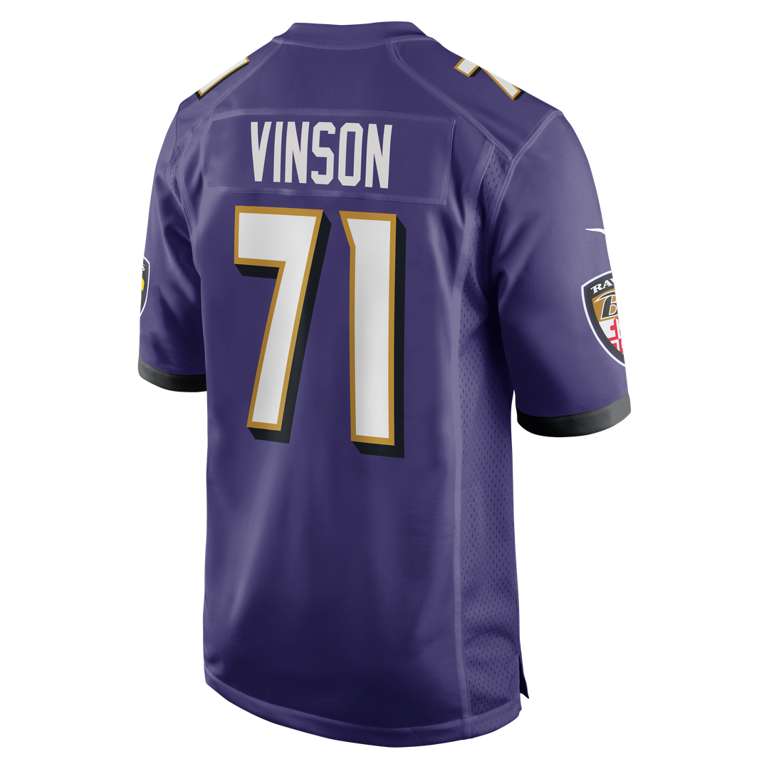 Men's Baltimore Ravens Carson Vinson Nike  Purple Team Game Jersey
