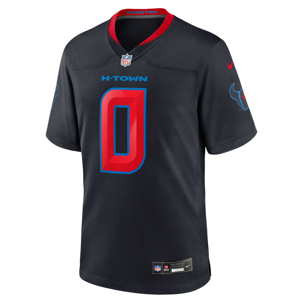 Men's Houston Texans Azeez Al-Shaair Nike Navy Alternate Game Jersey