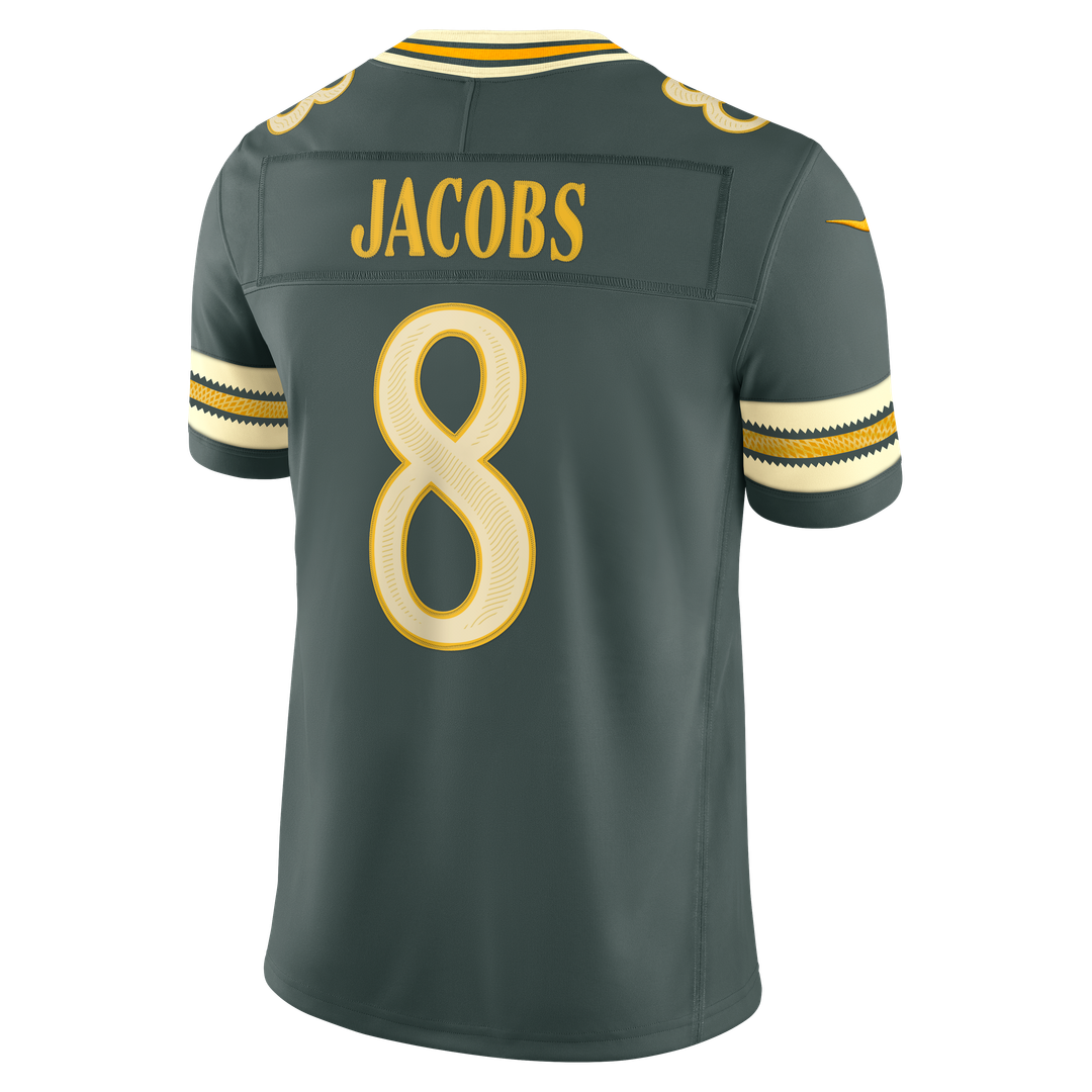 Men's Green Bay Packers Josh Jacobs Nike Green 2026 Rivalries Collection Stitched Limited Jersey