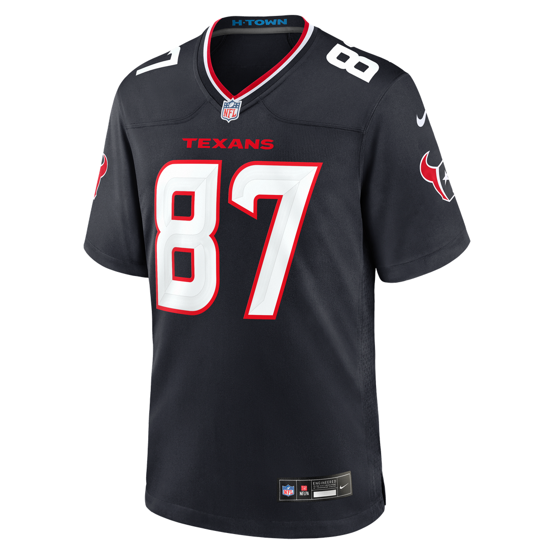 Men's Houston Texans Foster Moreau Nike  Navy Team Game Jersey