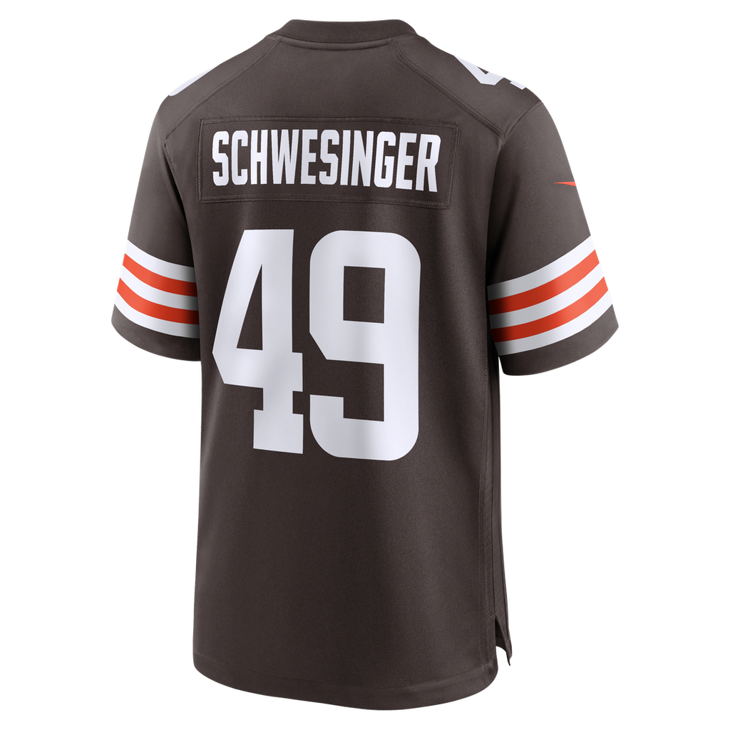 Men's Cleveland Browns Carson Schwesinger Nike Brown 2025 NFL Draft Game Jersey