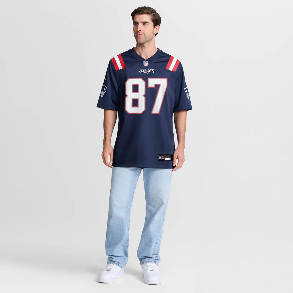 Men's New England Patriots Romeo Doubs Nike Navy Game Jersey