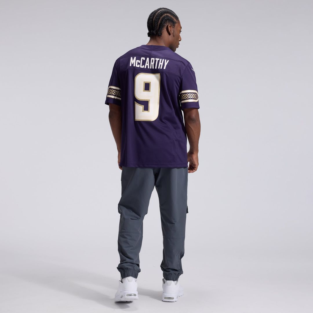 Men's Minnesota Vikings J.J. McCarthy Nike Purple 2026 Rivalries Collection Stitched Limited Jersey