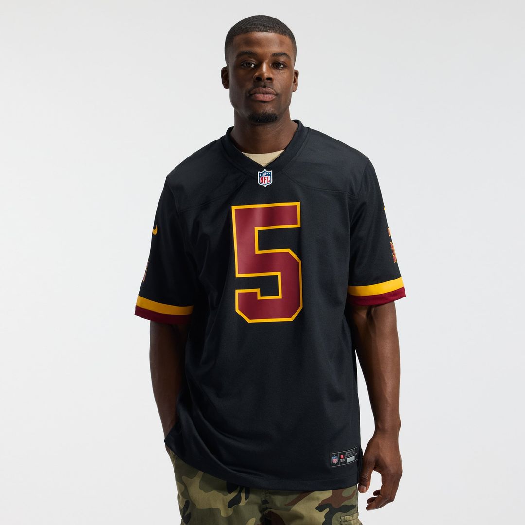Hail Raiser Men's Washington Commanders Jayden Daniels Nike Black Alternate Game Jersey