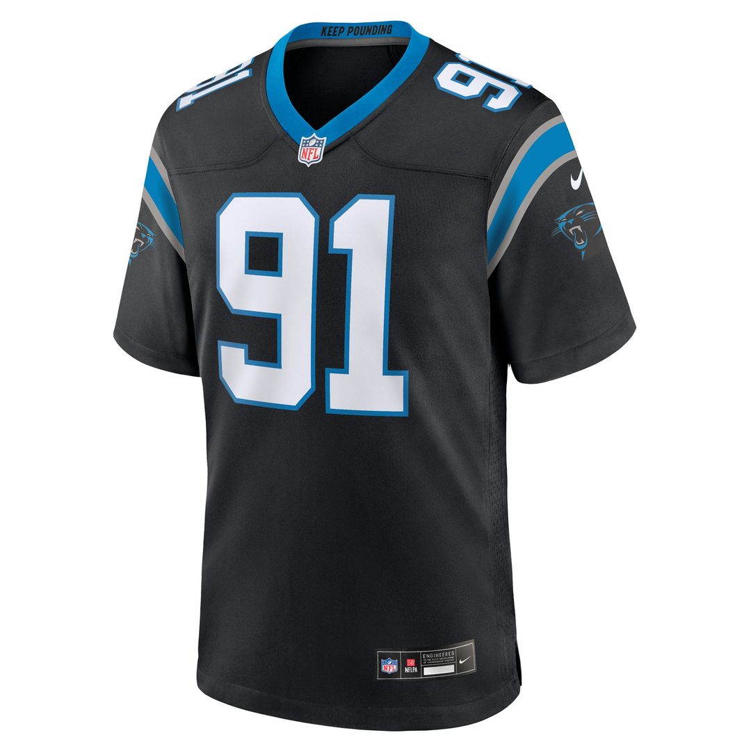 Men's Carolina Panthers Patrick Jones II Nike  Black Team Game Jersey
