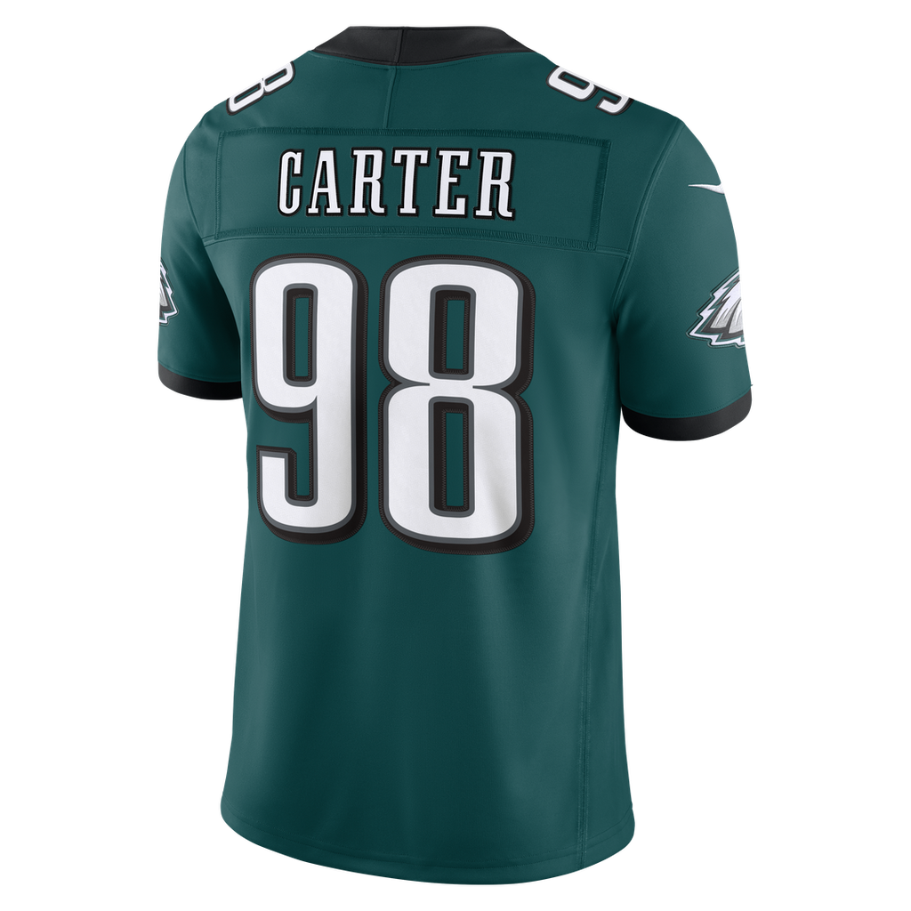 Men's Philadelphia Eagles Jalen Carter Nike Midnight Green Team Vapor F.U.S.E. Stitched Limited Jersey