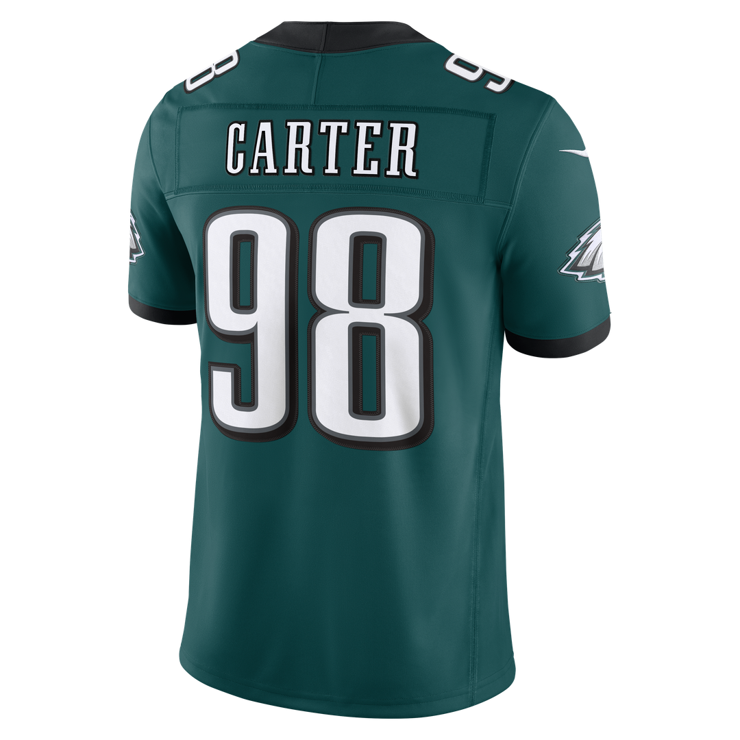 Men's Philadelphia Eagles Jalen Carter Nike Midnight Green Team Vapor F.U.S.E. Stitched Limited Jersey