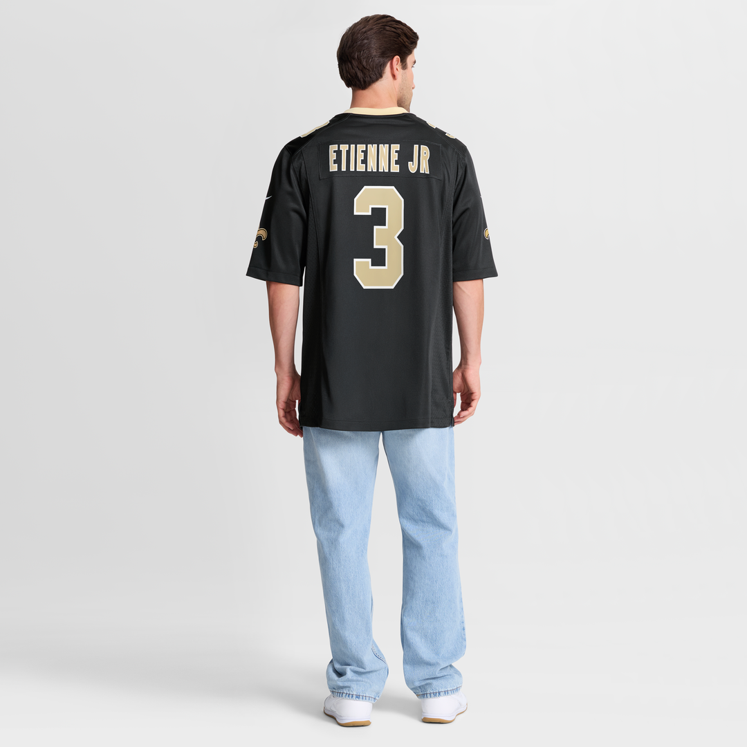 Men's New Orleans Saints Travis Etienne Jr Nike Black Game Jersey