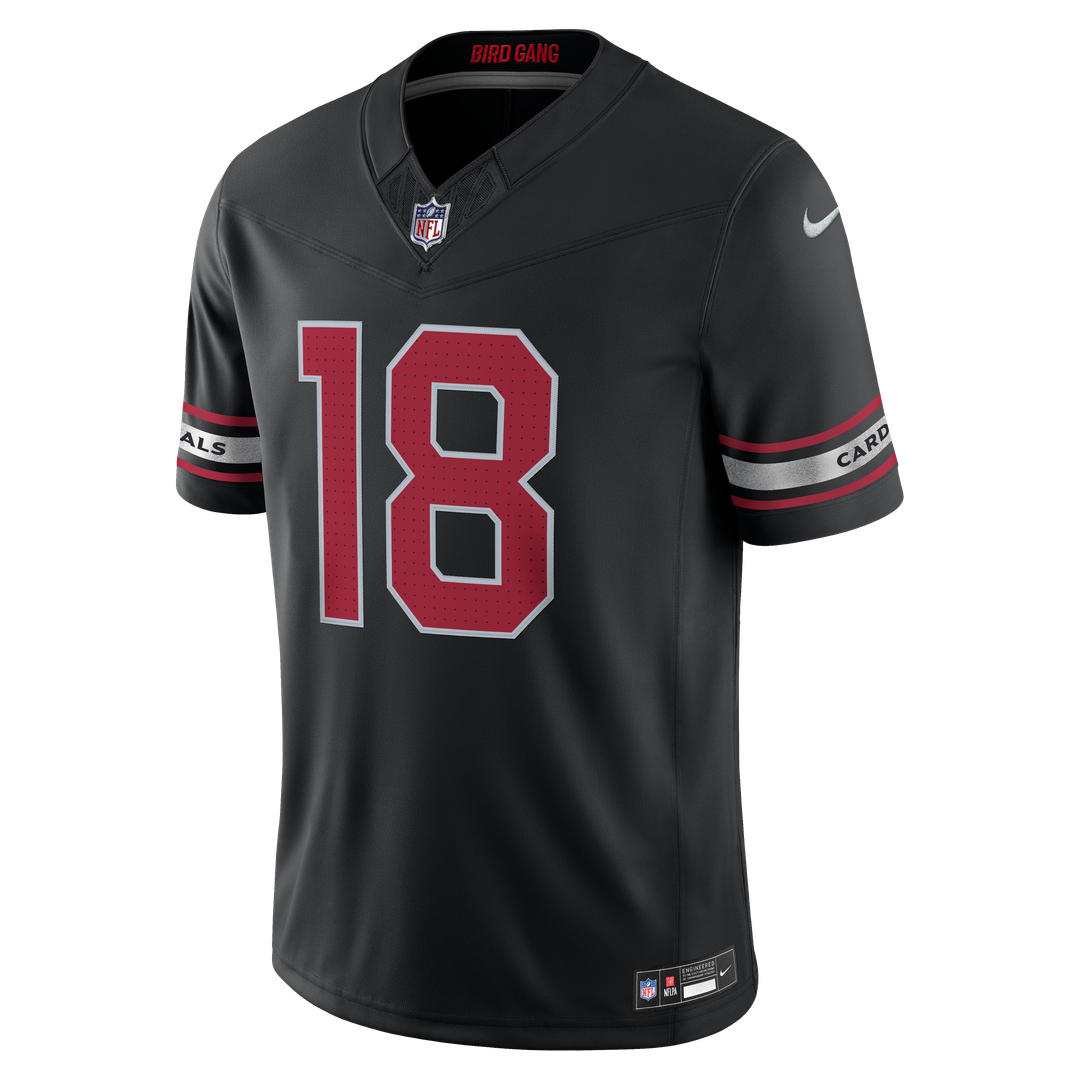 Men's Arizona Cardinals Marvin Harrison Jr. Nike Black Alternate Vapor F.U.S.E. Stitched Limited Jersey