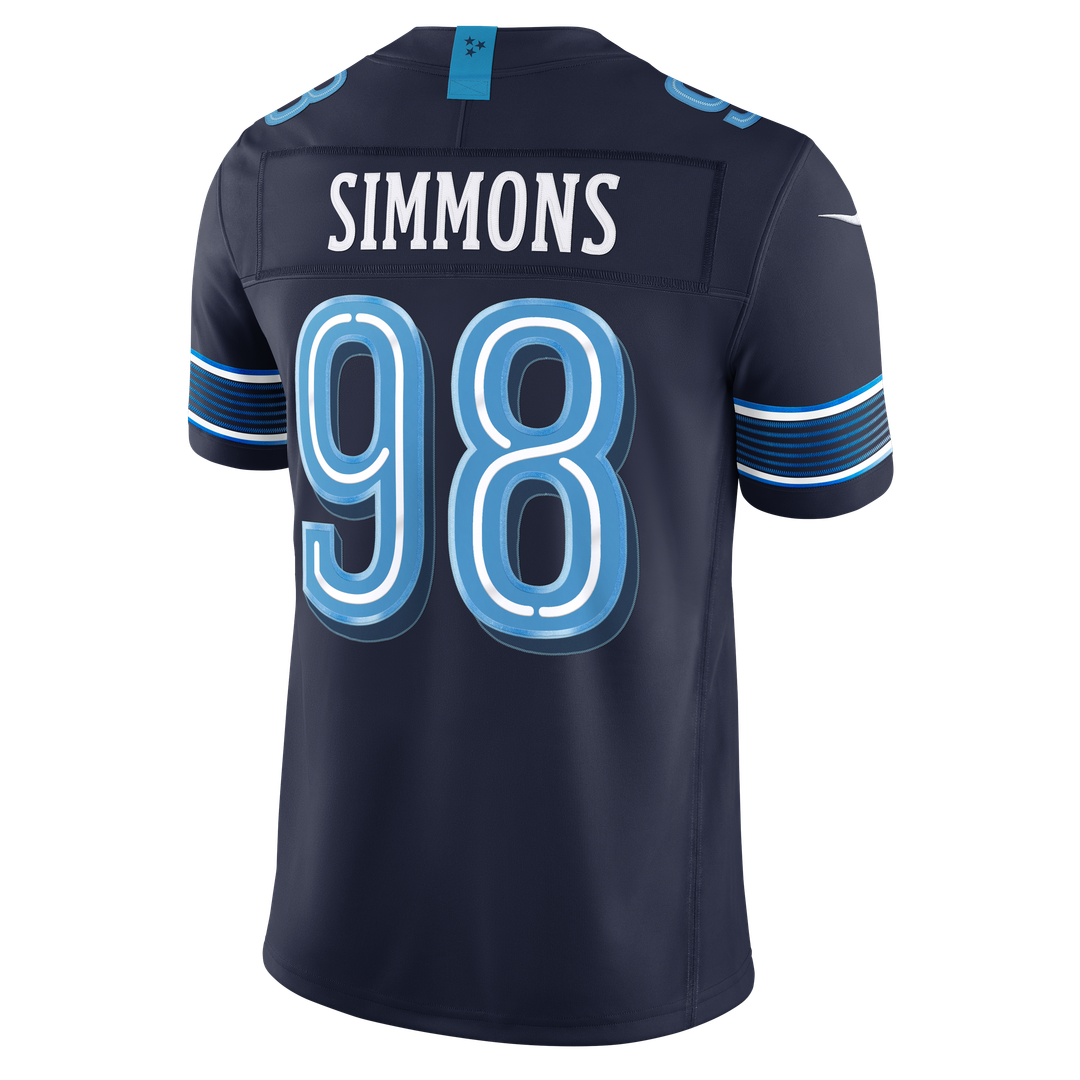 Men's Tennessee Titans Jeffery Simmons Nike Navy 2026 Rivalries Collection Stitched Limited Jersey