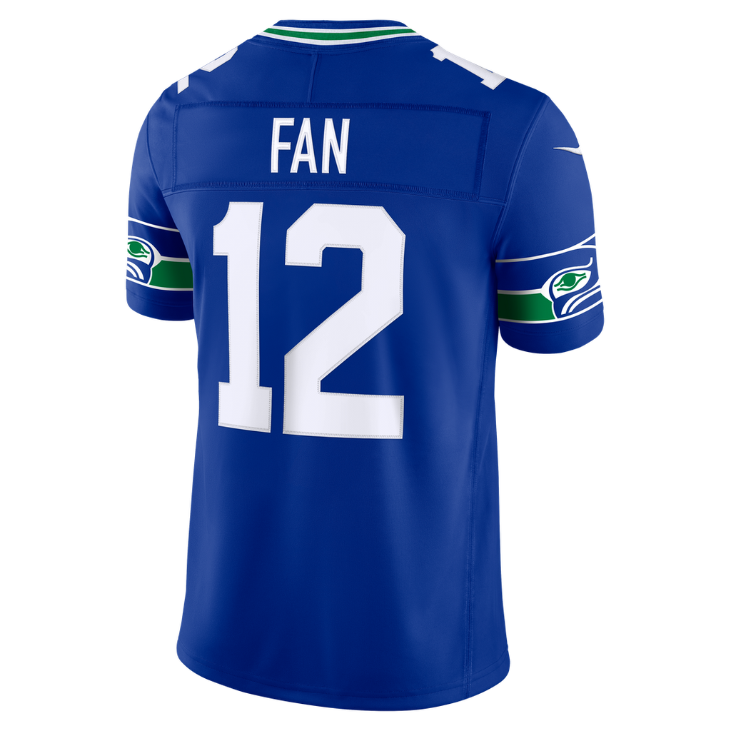 Men's Seattle Seahawks 12s Nike Royal Alternate Vapor F.U.S.E. Stitched Limited Jersey