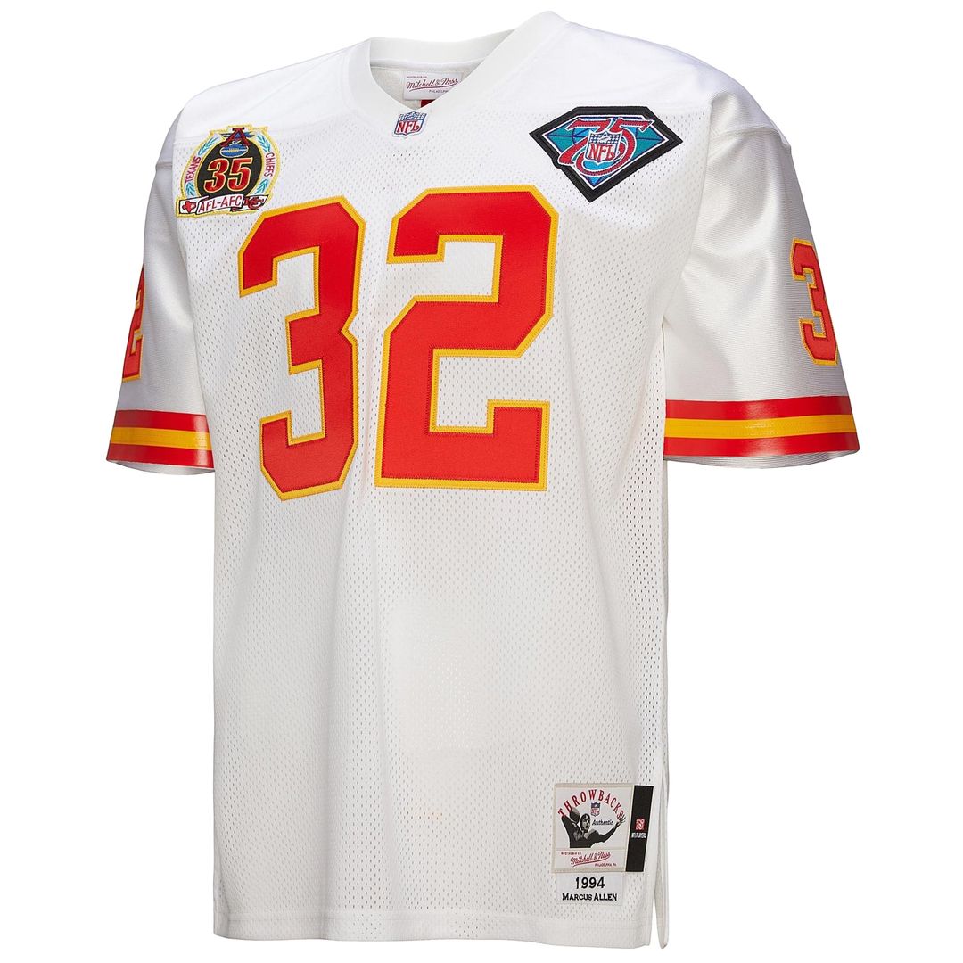 Men's Kansas City Chiefs 1994 Marcus Allen Mitchell & Ness White Authentic Throwback Retired Player Jersey