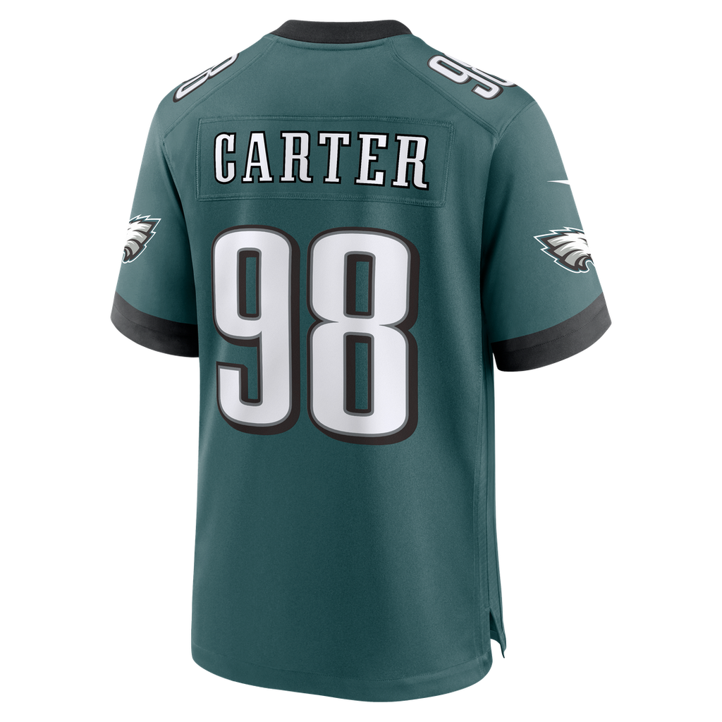 Men's Philadelphia Eagles Jalen Carter Nike  Midnight Green Team Game Jersey