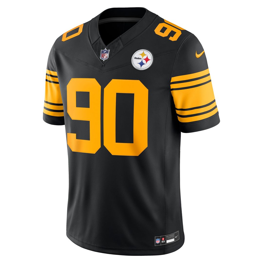 Men's Pittsburgh Steelers T.J. Watt Nike Black Alternate Vapor F.U.S.E. Stitched Limited Jersey