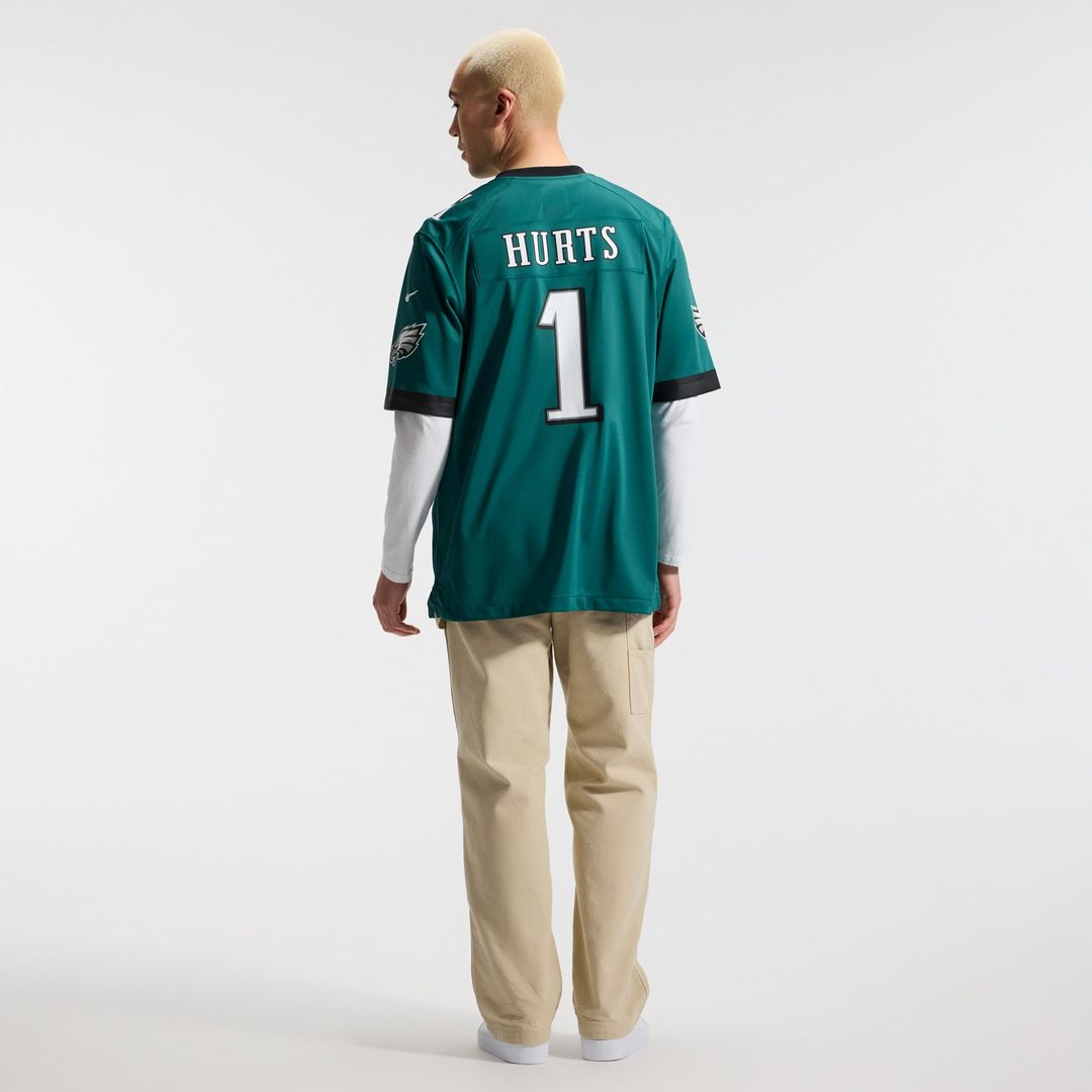 Men's Philadelphia Eagles Jalen Hurts Nike  Midnight Green Team Game Jersey