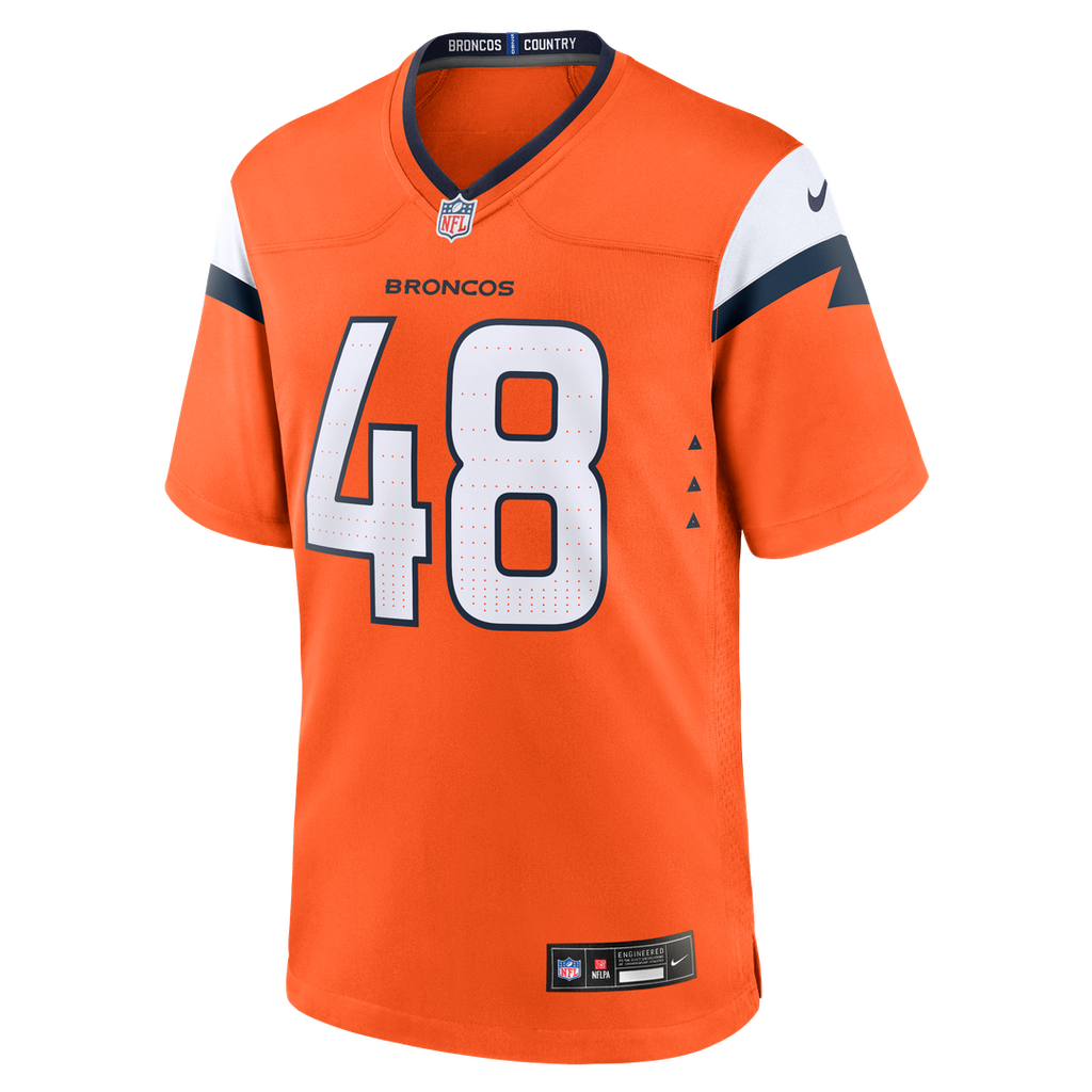 Men's Denver Broncos Mitchell Fraboni Nike  Orange Team Game Jersey