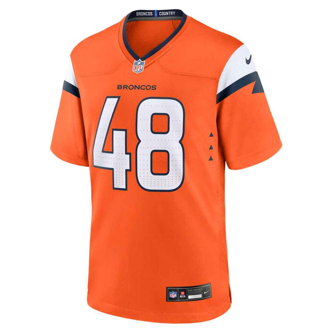 Men's Denver Broncos Mitchell Fraboni Nike  Orange Team Game Jersey