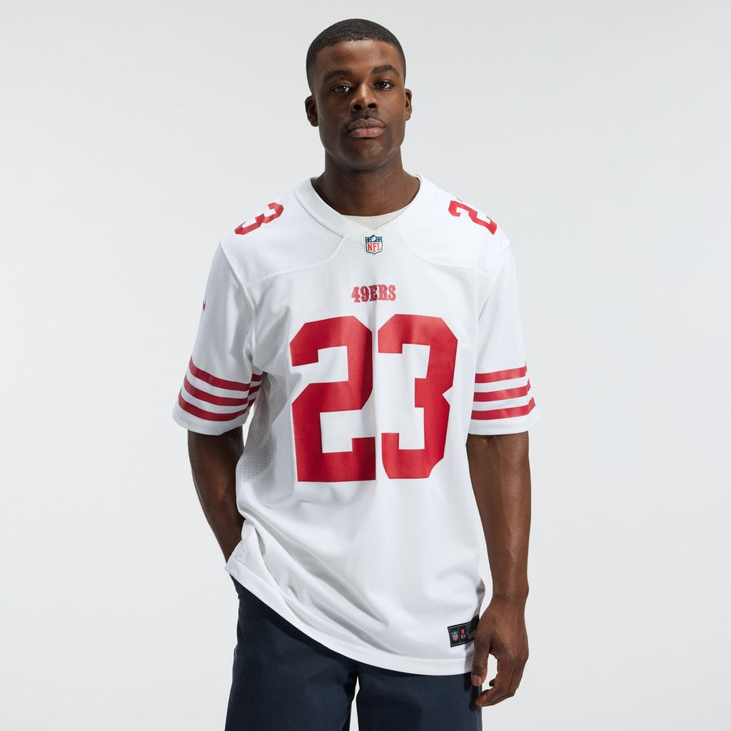 Men's San Francisco 49ers Christian McCaffrey Nike White Game Player Jersey